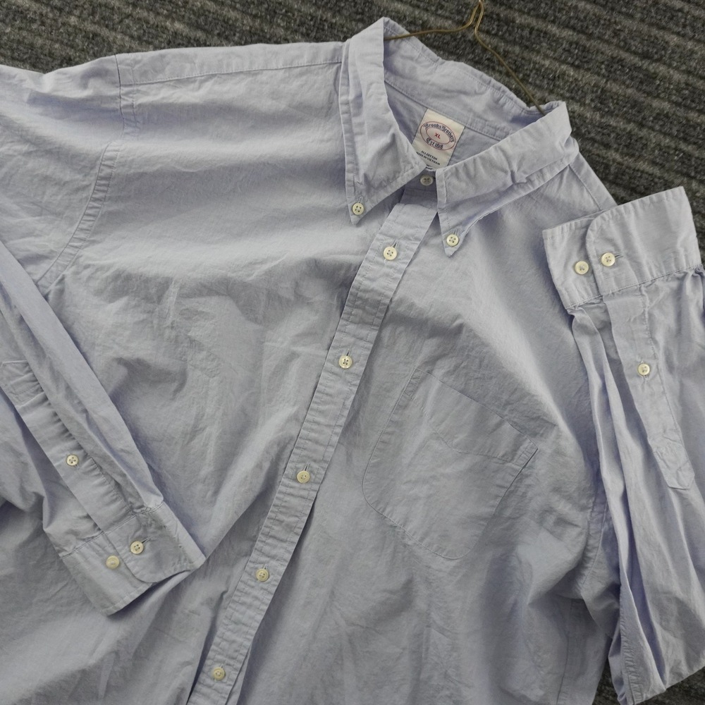 Brooks Brothers Button Down Shirt Mens XL Light Blue Cotton Long Sleeve